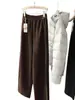 ¡Pantalones Suaves de Cachemira! Pantalones de Lana Acetato de Seda Gruesos y Cálidos de Cintura Alta Estilo Scimitar Otoño Invierno G100410