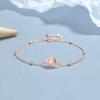 Pulsera de plata de ley 925 con forma de rosa y circonitas para mujer, con un dulce toque de flor fresca, joyería de plata de alta calidad.