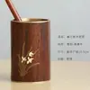 Juego de ceremonia del té de madera de cobre para seis caballeros, accesorios para juego de té de Kung Fu, mesa de té, mesa de té, herramienta de té, cuchillo de té, soporte para té, pincel, soporte para bolígrafo