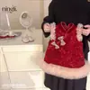 [Colección de Ropa de Felicitaciones de Año Nuevo en Stock] Ropa de Felicitaciones de Año Nuevo para Niñas, Vestidos Nuevos de Invierno para Bebés de Un Año, Nuevas Tendencias en Ropa de Estilo Chino