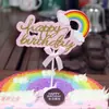 Nova Decoração Colorida de Estrela Arco-Íris Festa de Aniversário Casamento Tema Sobremesa Bolo Cartão Decoração