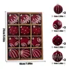 Set de 12 Bolas de Navidad Afelpadas para Árbol de Navidad, 6cm, Hechas a Mano con Lentejuelas, Decoraciones Navideñas Transfronterizas