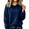 Otoño/Invierno 2026 Transfronterizo Europeo y Americano Amazon Nuevo Sudadera con Capucha y Cordón Terciopelo Coreano Color Sólido Manga Larga Top para Mujer