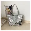 Estilo Coreano Este Ano Popular Franjas Lantejoulas Bolsa Feminina 2026 Novo Estilo Grande Capacidade Estilosa Tendência Bolsa de Ombro Único de Mão Tote Bag