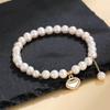 Pulseira de Miçangas de Pérola de Água Doce Natural Folha de Ginkgo Feminina Nicho Senso de Alto Nível Fecho Ruyi Borboleta Pulseira Joias Atacado