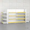 Estantería de Exhibición para Supermercado Estante de Almacenamiento de Múltiples Niveles de un Solo/Doble Cara Tienda de Conveniencia Papelería Tienda de Farmacia Comedor Snacks