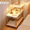Mesita de noche para dormitorio de apartamento de alquiler, Gabinete de noche simple, Armario de almacenamiento de mesita de noche, Mesa auxiliar de madera para el hogar en la sala de estar, Mesa cuadrada pequeña