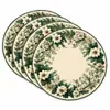 Corona de Navidad Posavasos Redondo Borde Ondulado Decoración de Mesa Festiva Almohadilla Aislante Térmico Transfronterizo 35cm