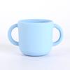 Taza de Leche de Silicona de Grado Alimenticio para Niños, Taza de Comida Binaural para Bebé, Resistente a Altas Temperaturas, Anticaídas, Taza de Entrenamiento
