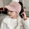 Nuevo sombrero de copa vacío para mujer, otoño e invierno, cálido para viajar, sombrero de lana casual, gorra de visera tejida coreana para correr, todo-partido, moda