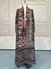 Cárdigan plisado de alta gama estilo Miyake con estampado, abrigo, gabardina, capa de estilo versátil largo para mujer de talla grande, étnico europeo y americano