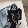 Tailândia Celebridade da Internet Mulher Gentil Bolsa de Mão com Letras em Lona Nova Moda Bolsa de Ombro Transversal Versátil