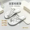 Novo verão sandálias de dedo plano flip-flops sandálias de praia femininas elegantes antiderrapantes para mulheres