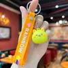 Llavero de panecillo de gato con diseño único, colgante de goma suave de PVC con forma de mini panecillo de dibujos animados lindos