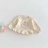 [Sem Trocas ou Devoluções] Moletom de Lã para Meninas 2026 Novo de Primavera Estiloso Desenho Animado Pulôver com Apliques para Bebês Tendência