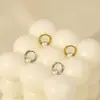 Pendientes Redondos de Perla Vintage de Lujo Ligero Coreano Sentido Avanzado Médicos 316 Sencillos Versátiles Elegantes Aro para Oreja Hebilla de Oreja Pendientes