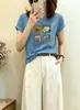 Camiseta de algodão canelado 220g direto da fábrica para mulheres, blusa de manga curta slim-fit Guangzhou Treze Linhas, fornecimento exclusivo da segunda leva de verão