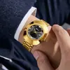 Reloj de Cuarzo para Pareja Marca Chenxi, Dorado con Diamantes, Acero Inoxidable Resistente al Agua con Calendario, Reloj de Pulsera para Hombre y Mujer, Transfronterizo