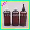 Botella de 200 ml con tapa puntiaguda verde oscuro, botella para medicina líquida, botella de boca puntiaguda y hombros inclinados, 200 ml, botella para aceite con tapa puntiaguda, botella para loción, botella para pasta de color