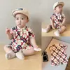 Ropa de verano de una pieza para bebé ropa para bebé niño fina de verano manga corta cuello de solapa cuello polo mameluco prenda exterior