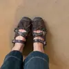 Versão em Pele de Ovelha Bico Quadrado Laço Sapatos Esportivos de Ballet Tira Cruzada Corte Baixo Retro Sapatos Mary Jane Sapatos Individuais Femininos