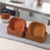 Plato para huesos de mesa de comedor doméstico transfronterizo, plato pequeño cuadrado con grano de madera para refrigerios, frutas, frutos secos, postres, pasteles, plato de productos de Año Nuevo