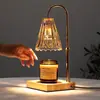 Lámpara de cera aromaterapia con pantalla de vidrio y madera maciza, altura ajustable, para dormitorio, lámpara de ambiente vintage de lujo ligero, artículo de regalo y decorativo al por mayor