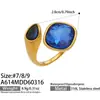 Anillo de Acero Inoxidable con Piedra de Vidrio Coloreada Maillard, Hermoso Anillo Retro de Nicho para Dedo Índice de Mujer Que No Se Desvanece