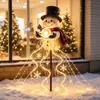 Chegada de Natal Boneco de Neve Luz de Estaca Mágica para Jardim Luz de Encaixe no Solo para Jardim Boneco de Neve