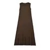 Vestido de Alça Gola Redonda para Mulheres 2026 Novo Primavera Verão Malha de Seda de Gelo Sem Mangas Vestido Regata Preto Longo