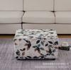 Funda de Sofá Rectangular Ottomana Estampada Transfronteriza Funda Cuadrada para Reposapiés de Sala de Estar Extraíble y Lavable Funda Elástica para Taburete