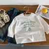 Ropa elegante para niños estilo japonés, camiseta de manga larga para niños, nueva ropa de otoño de moda para niños, tops para niños, camisetas básicas para niñas, a la moda