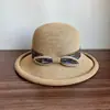 Chapéu de Palha Estilo Étnico de Verão com Laço para Férias ao Ar Livre, Proteção Solar, Aba Enrolada Chapéu de Pescador, Aba Larga, Chapéu de Sol Emagrecedor