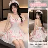 Tentación Floral Sexy Chica Conejita Linda Deseo Puro Juguetona Fresca Vaquera Sirvienta Uniforme Estilo Japonés Set A844