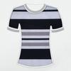 Tela de Punto Personalizada de Doble Hilo de Algodón Fresco de Una Cara Tela de Jersey de Algodón Algodón Puro Lisa Tela para Camiseta de Hombre Rayada