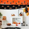 Decoraciones de Fondo de Halloween Transfronterizas, Decoraciones para Fiestas de Miedo, Banderas de Cortina de Lluvia, Pegatinas de Murciélagos y Fantasmas, Banderines de Borlas