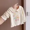 Conjunto de outono com mangas compridas para meninas 2026 novo estiloso top de princesa para bebê camiseta básica doce infantil