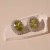Pendientes Retro Europeos y Americanos Pequeños de Circonita Ovalados Geométricos Estilo Nicho de Lujo Ligero Transfronterizo Pendientes Simples de Alta Gama para Mujer