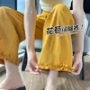 Pantalones de Seda de Hielo Finos de Color Sólido con Cintura Elástica de Pierna Ancha para Mujer, Verano Holgados Adelgazantes Protección Solar de Pierna Recta Pantalones Cortos