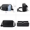 NIUCUNZH Bolsa Funcional Cuero Genuino Horizontal Pequeña Cuadrada para Hombre Gran Capacidad Bolso de Cuero para Hombre de Moda Bolso de Hombro Cruzado