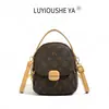 Bolsa Transversal de Temperamento Fashion 2026 Novo Estilo Coreano Retrô Estampada Pequena Redonda Grande Capacidade Tendência Versátil Bolsa de Ombro