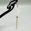 Estilo Nacional Madeira Elegante Grampo de Cabelo Estilo Antigo Grampo de Cabelo Hanfu Jardim de Osmanthus Gardênia Flor de Ameixa Disco Borboleta Acessório de Cabeça Franja Lateral
