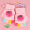 Guantes Infantiles Otoño e Invierno Cálidos para Niñas Bebés Cubierta Plegable de Medio Dedo Niños Niños Doble Uso Cinco Dedos Estudiantes Escritura