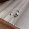 Anillo de Plata Esterlina S925 Diseño Nicho Personalizado Asimétrico Zircón Moda para Mujer Textura Personalizada Anillo Abierto
