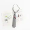 Estilo Cyndi Wang Corbata Gris Tb Perezosa Sin Nudo Estilo JK Universitario Rayas Corbata Pequeña para Mujeres Estilo Pareja Atada a Mano para Hombres