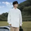 Camisa de mezclilla azul marino para hombre, de manga larga, para primavera y otoño, estilo de alta gama, nuevo modelo 2026, chaqueta de mezclilla para hombre