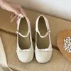 Zapatos Mary Jane Retro Gruesos de Tacón Estilo Francés para Mujer, Nuevo Modelo de Verano 2026 con Moño, Boca Baja, Aumentadores de Altura, Adecuados para Combinar con Vestidos