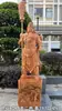 Grande Escultura em Madeira Buda Maitreya Barriga Grande Madeira Maciça Ornamentos para Sala de Estar Esculpido Guan Gong Guanyin Estátua Vermelha para Desktop