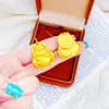 Colgante de aleación de cobre similar a los que se venden en joyerías, colgante sólido de imitación de oro del Buda riendo Maitreya con caracteres de bendición grabados, colgante del Buda de barriga grande para el año de su zodiaco