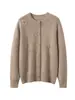 Jardim dos Sonhos Cardigã de Crochê Tridimensional Resistente com Gola Redonda em Cashmere para Mulheres, Suéter Macio e Aconchegante